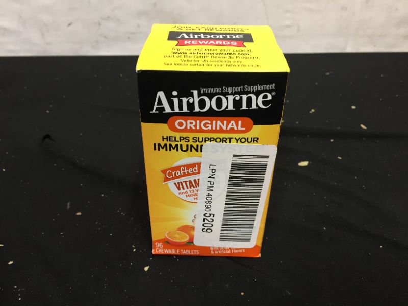 Photo 2 of Airborne 1000mg Vitamin C Chewable Tablets with Zinc, Immune Support Supplement with Powerful Antioxidants Vitamins A C & E - (96 count bottle), Citrus Flavor, Gluten-Free
