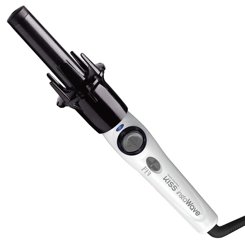 Photo 1 of Kiss Products Instawave Automatic Ceramic Curling Iron 1” KACI01, Black; White