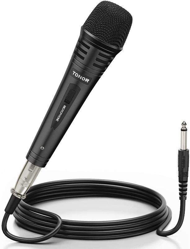 Photo 1 of TONOR Dynamic Karaoke Microphone for Singing with 16.4ft XLR Cable, Metal Handheld Mic Compatible with Karaoke Machine/Speaker/Amp/Mixer for Karaoke Singing, Speech, Wedding and Outdoor Activity