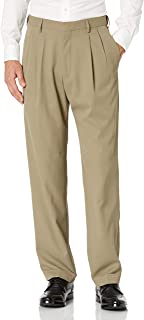 Photo 1 of Haggar Men's Mynx Gabardine Pleat-Front Dress Pant with Hidden Expandable Waist  40W X 29L