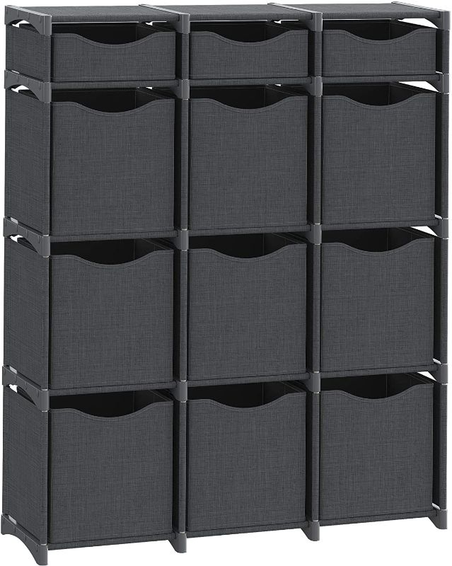 Photo 1 of 12 Cube Organizer | Set of Storage Cubes Included | DIY Closet Organizer Bins | Cube Organizers and Storage Shelves Unit | Closet Organizer for Bedroom, Playroom, Livingroom, Office, Dorm (Beige)