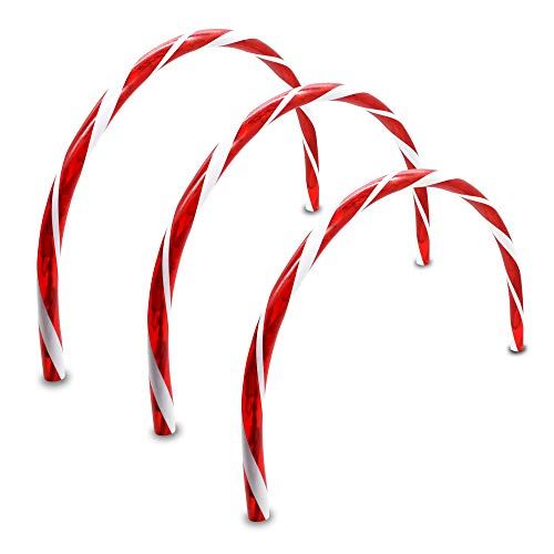 Photo 1 of Candy Cane Arch Pathway Markers Lights Set of 3 Christmas Stakes