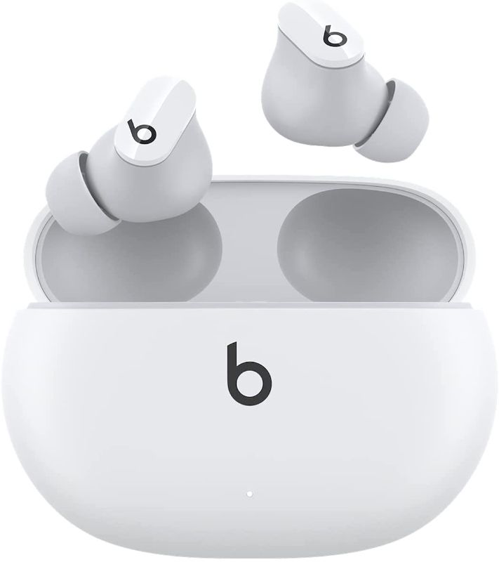 Photo 1 of Beats Studio Buds – True Wireless Noise Cancelling Earbuds – Compatible with Apple & Android, Built-in Microphone, IPX4 Rating, Sweat Resistant Earphones, Class 1 Bluetooth Headphones - White
