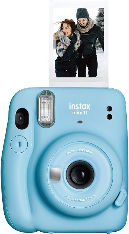 Photo 1 of Fujifilm Instax Mini 11 Instant Camera - Sky Blue, 4.8" x 4.2" x 2.6", Camera Only
