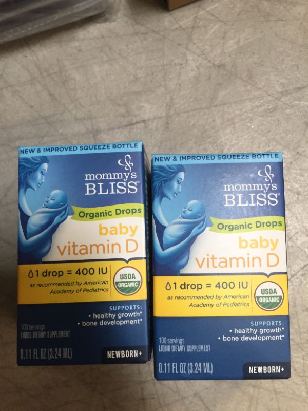 Photo 2 of Organic Baby Vitamin D Drops 100 Servings
exp 02/2023 (factory sealed) 2 pack 