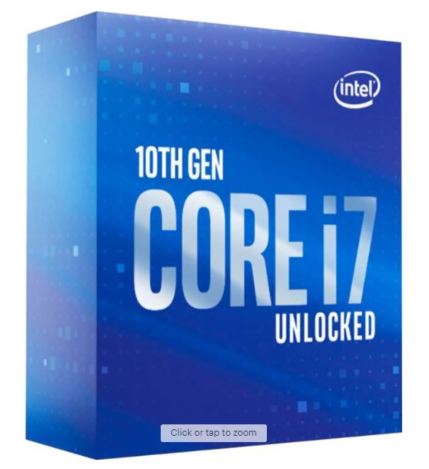 Photo 1 of Intel - Core i7-10700K 10th Generation 8-Core - 16-Thread - 3.8 GHz (5.1 GHz Turbo) Socket LGA1200 Unlocked Desktop Processor
