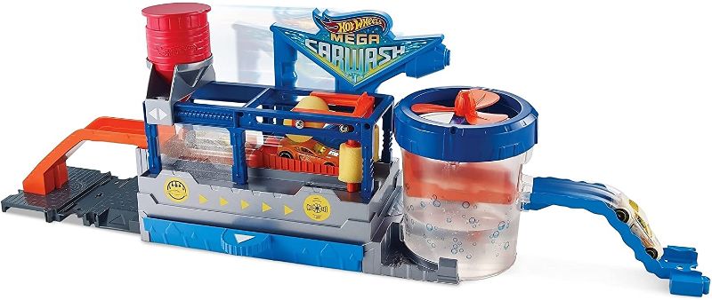 Photo 1 of Hot Wheels FTB66 City Mega Car Wash Connectable Play Set with Diecast & Mini Toy Car
