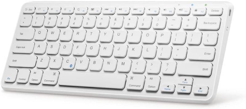 Photo 1 of Anker Ultra Compact Slim Profile Wireless Bluetooth Keyboard for iOS, Android, Windows and Mac with Rechargeable 6-Month Battery (White)
