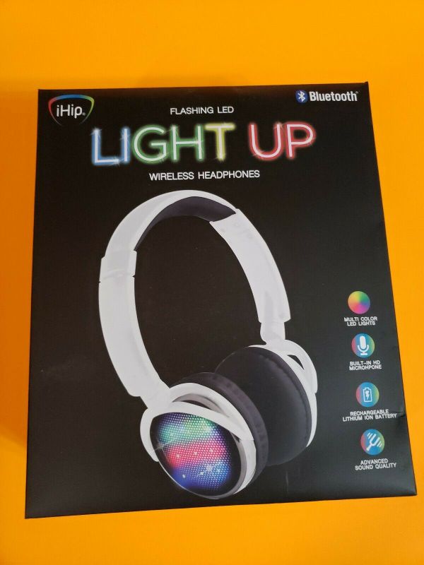 Photo 1 of iHip LightUp Bluetooth Wireless Headphone HD Microphone Multicolor LED Recharge
