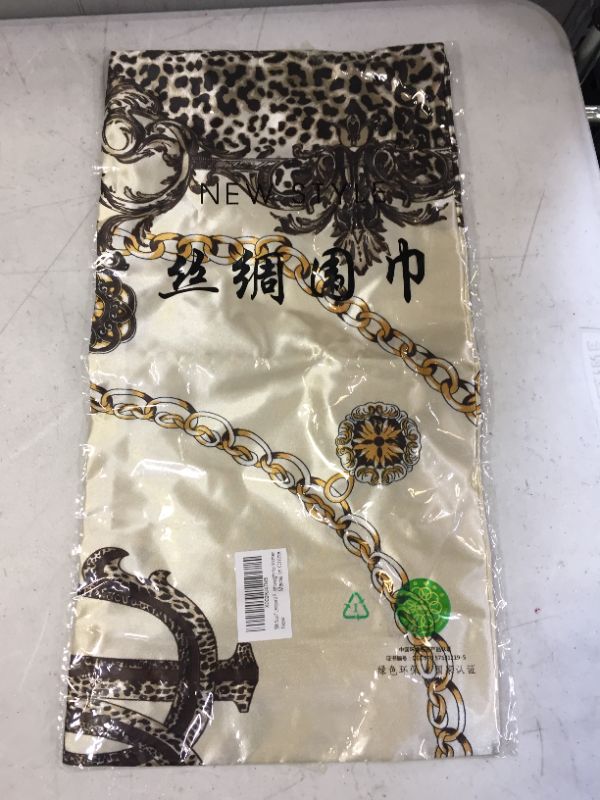 Photo 1 of silk scarf leopard gold print lightweight for women 