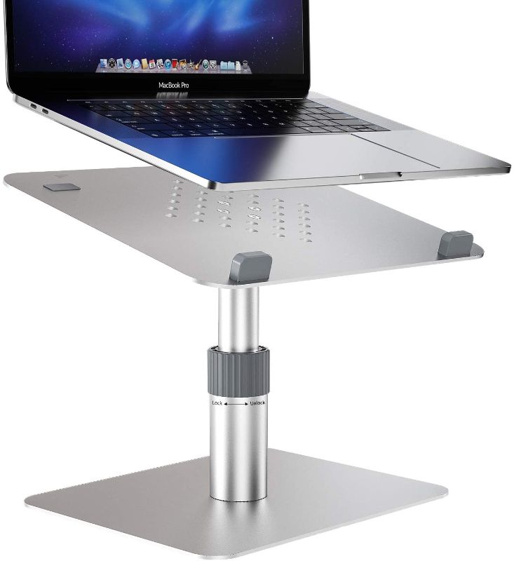 Photo 1 of laptop stand Swivel Laptop Stand Adjustable, Newaner Aluminum Laptop Riser, Multi-Height 360°Rotation Notebook Stand Desktop Holder Compatible with MacBook Air Pro,iPad, HP, Samsung, Lenovo, Dell XPS(10-16inches)
