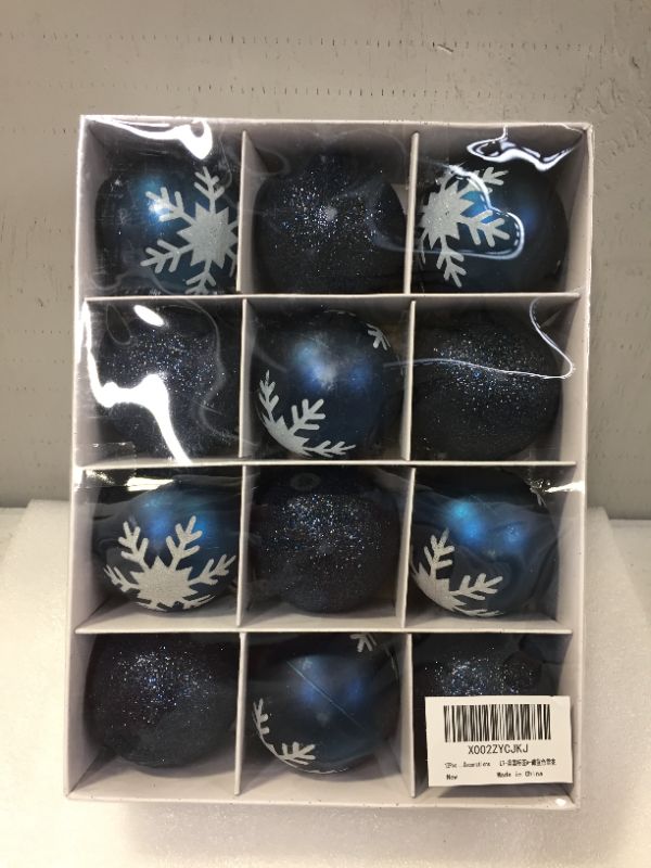 Photo 1 of 12 pcs blue Christmas ornaments 