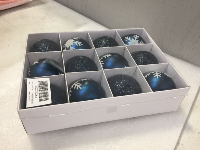 Photo 2 of 12 pcs blue Christmas ornaments 