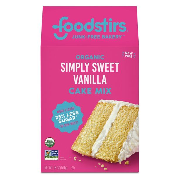 Photo 1 of 2 boxes of Foodstirs Junk-Free Bakery, Organic Simply Sweet Vanilla Cake Mix, 25% Less Sugar, Dairy Free 18 oz-- best by aug-2022
