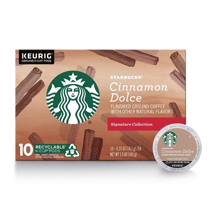 Photo 1 of Starbucks Flavored K-Cup Coffee Pods — Cinnamon Dolce for Keurig Brewers — 1 box (10 pods)
