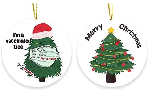 Photo 1 of 2 PCS Latest Christmas Hanging Ornament, 3 Inch Two Side Printed Aluminum Funny Christmas Tree Decoration, Commemorative Gift, Giftable Keepsake, to Remember This Year! (Christmas Tree)
