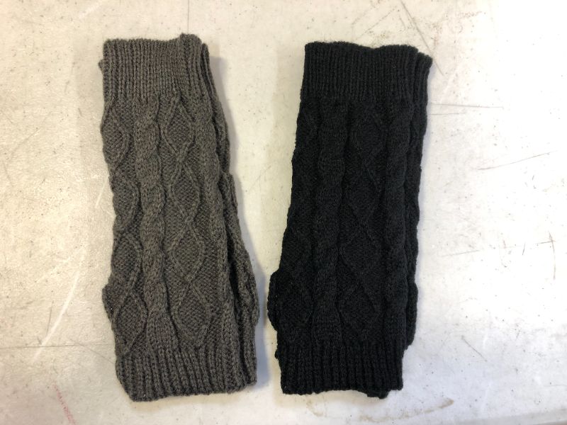 Photo 1 of Loritta 2 Pairs Womens Fingerless Gloves Winter Warm Knit Crochet Thumbhole Arm Warmers 2 pack 
