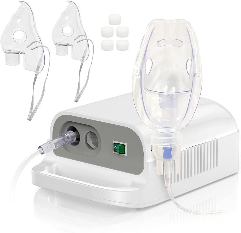 Photo 1 of Nebulizer Machine for Adults & Kids - Portable Nebulizer Machine for Breathing with Mouthpiece and Mask, Desktop Asthma Compressor Nebulizer & Jet Nebulizers & Ventilator Machine for Home Use