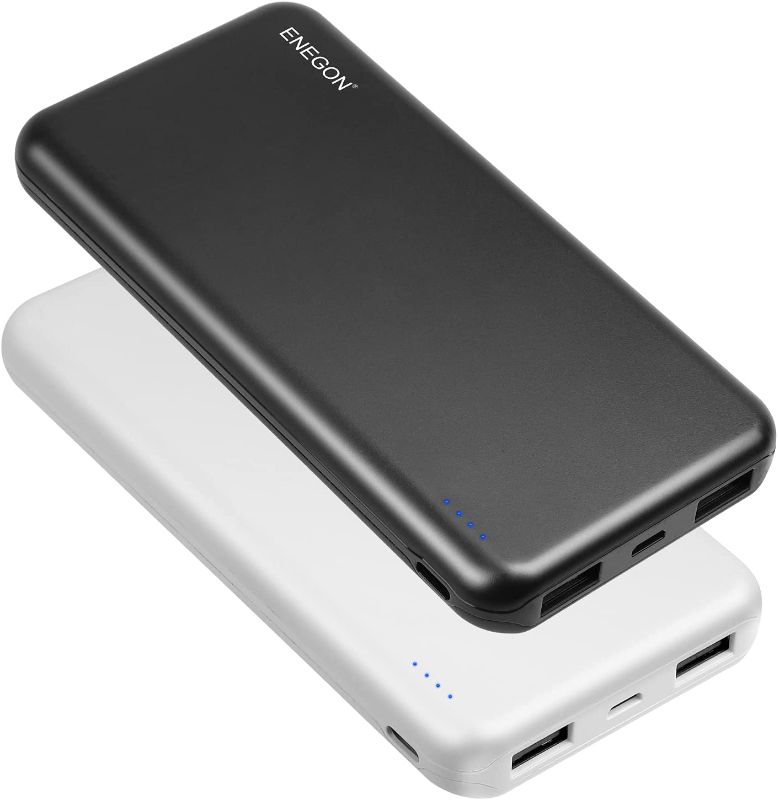 Photo 1 of ENEGON 2-Pack Portable Charger Power Bank 10000mAh, The Phone Charger Battery with USB C Input and Dual USB Output for iPhone, iPad, Galaxy S9, Tablets and More
