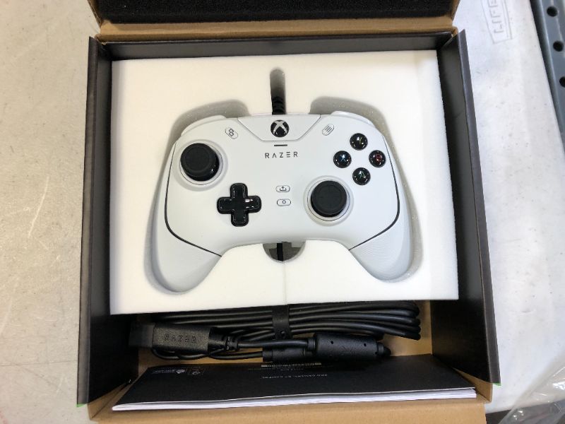Photo 1 of Razer Wolverine V2 Wired Gaming Controller for Xbox Series X|S, Xbox One, PC: Remappable Front-Facing Buttons - Mecha-Tactile Action Buttons and D-Pad - Trigger Stop-Switches - White
