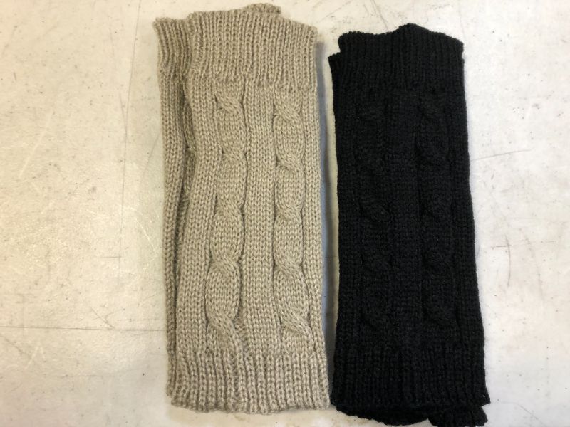 Photo 1 of Loritta 2 Pairs Womens Fingerless Gloves Winter Warm Knit Crochet Thumbhole Arm Warmers 2 pack 
