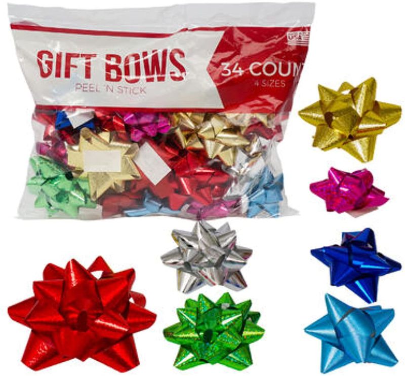 Photo 1 of 34 Piece Christmas Bows- Assorted Colors And Sizes 4 pack 