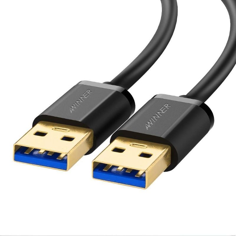 Photo 1 of AWINNER Gold Plated Super Speed USB 3.0 A Male to A Male Cable-Free Lifetime Replacement Warranty 3.3ft 3 pack 