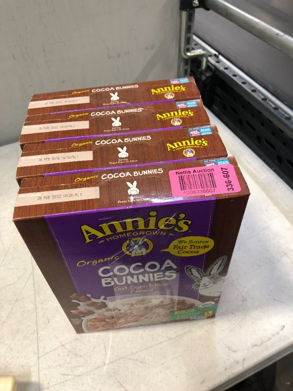 Photo 1 of 4 Annie's Organic Cocoa Bunnies Breakfast Cereal, 10 oz BB 26FEB2022
