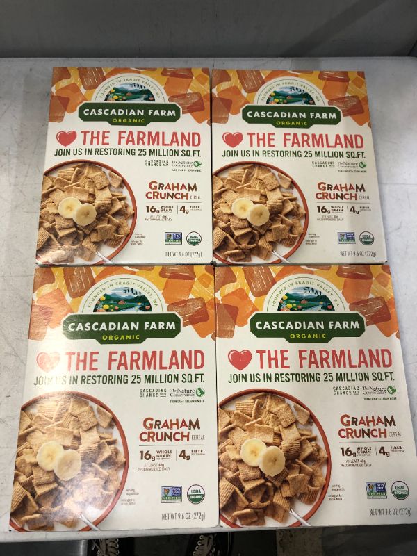 Photo 2 of 4 Cascadian Farm Organic Graham Crunch Cereal, 9.6 oz BB 14FEB2022
