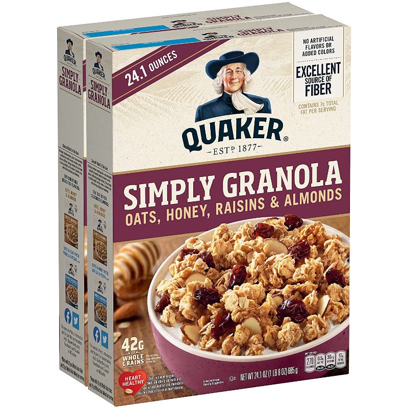 Photo 1 of 2 Quaker Simply Granola Honey & Raisin, Twin Pack BB 10NOV2021
