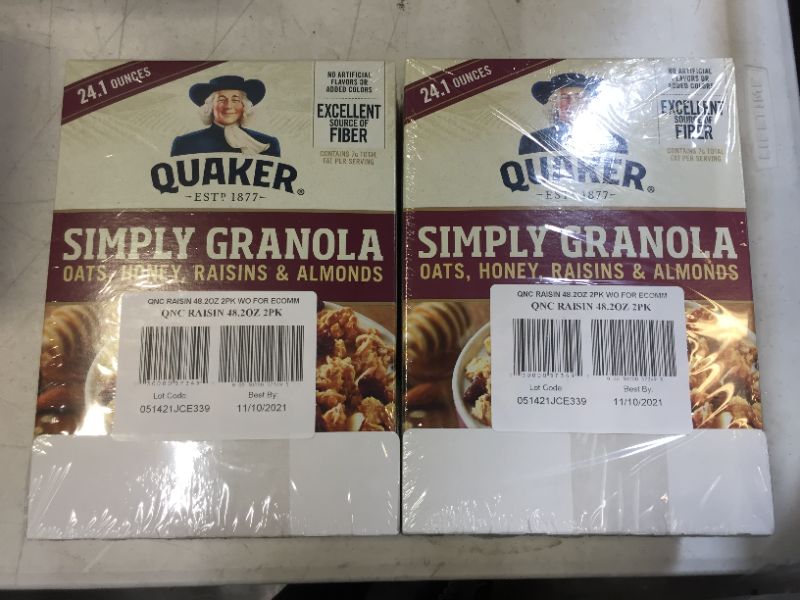 Photo 2 of 2 Quaker Simply Granola Honey & Raisin, Twin Pack BB 10NOV2021
