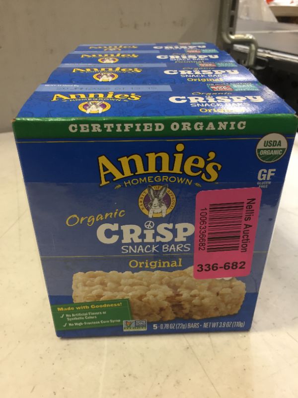 Photo 3 of 4 Annie's Organic Original Crispy Snack Bars, Gluten Free, 3.9 oz, 5 ct BB 30DEC2021
