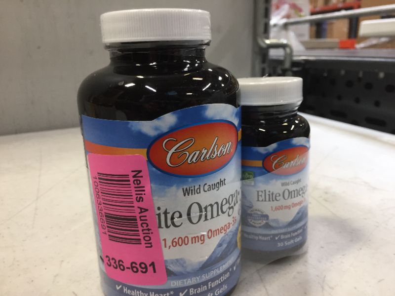 Photo 2 of Carlson - Elite Omega-3 Gems,1600 mg  90+30 Softgels EXP 04/2023