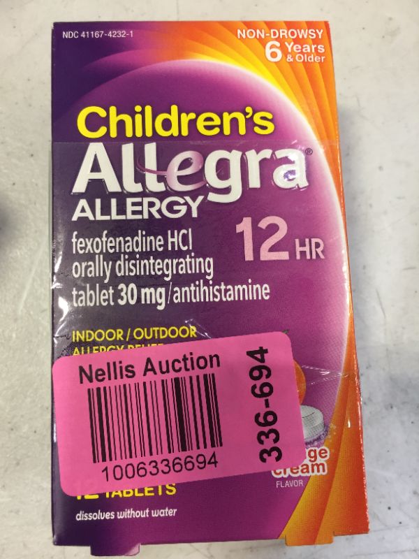 Photo 3 of 2 Allegra Children's Non-Drowsy Antihistamine Meltable Tablets for 12-Hour Allergy Relief, 30 mg 12-Count EXP 10/2022
