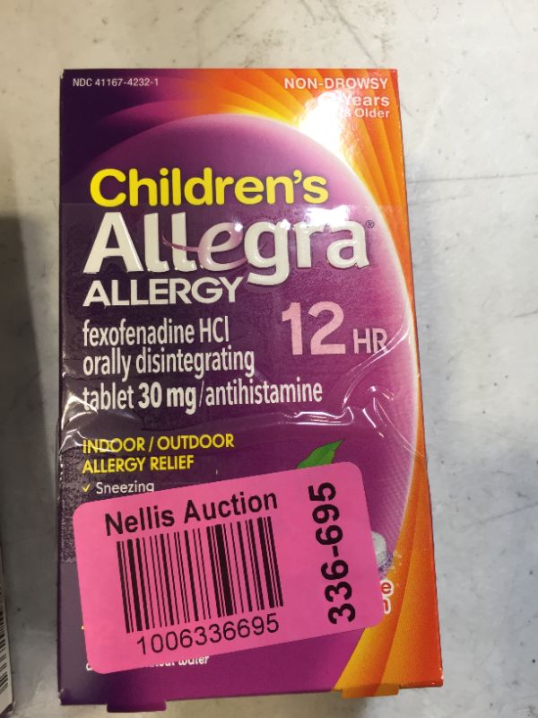 Photo 3 of 2 Allegra Children's Non-Drowsy Antihistamine Meltable Tablets for 12-Hour Allergy Relief, 30 mg 12-Count EXP 10/2022
