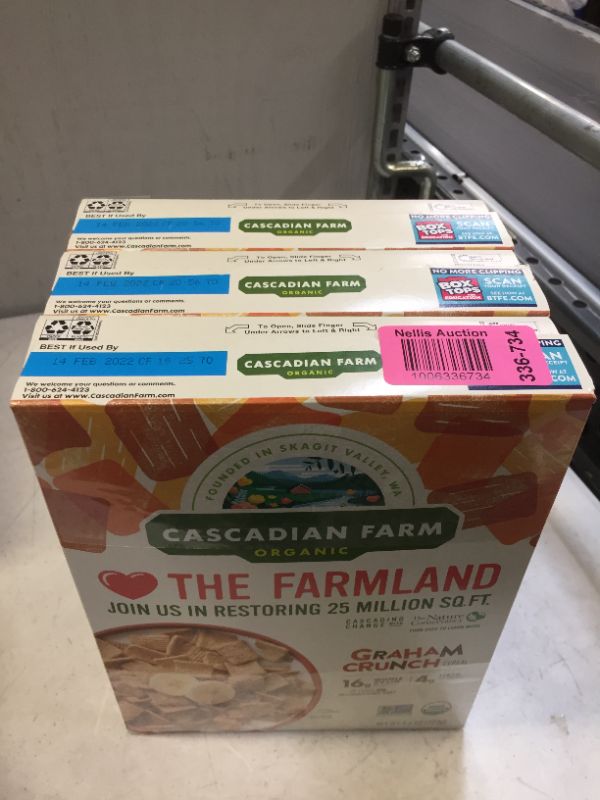 Photo 3 of 3 Cascadian Farm Organic Graham Crunch Cereal, 9.6 oz BB 14FEB2022
