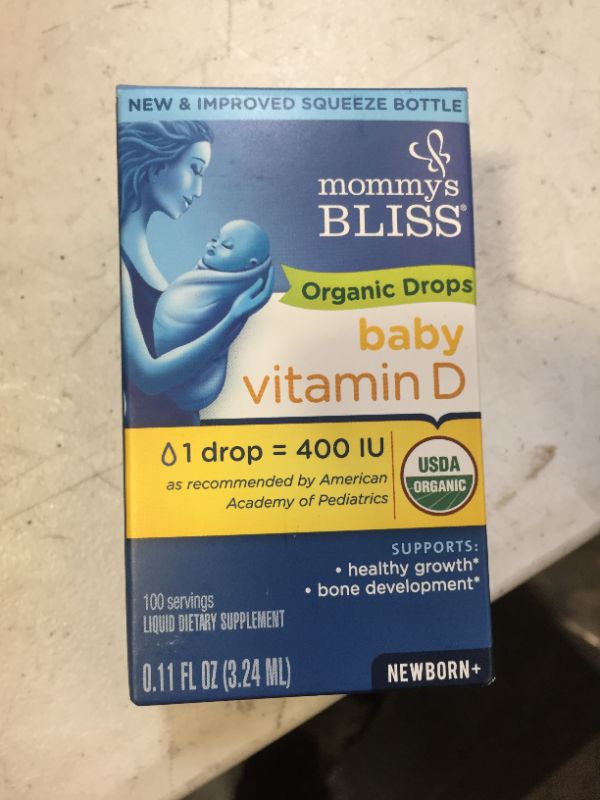 Photo 1 of Mommy's Bliss Organic Drops No Artificial Color, Vitamin D, 0.11 Fl Oz EXP 02/2023
