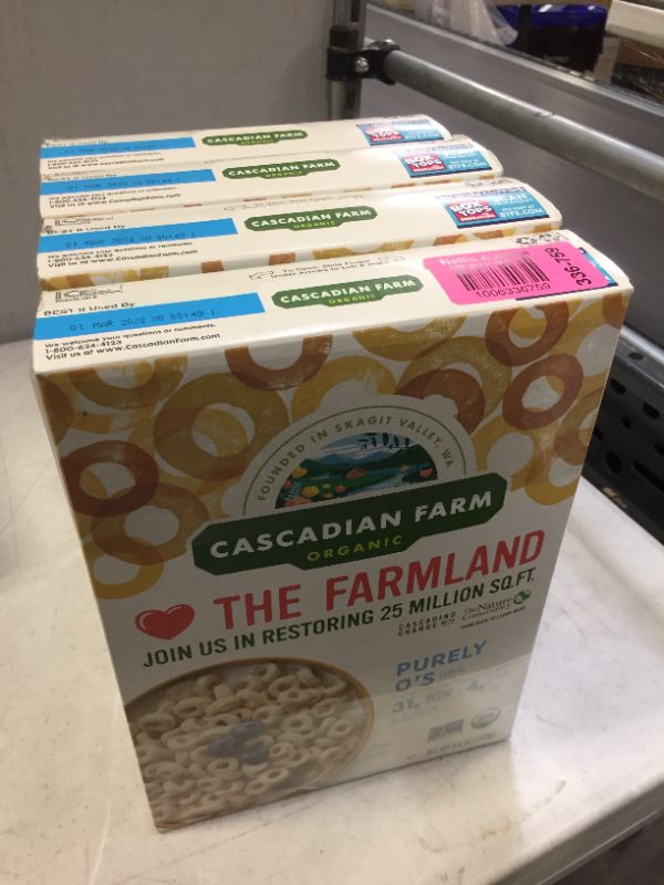 Photo 3 of 4 Cascadian Farm Organic Cereal, Purely O's, 8.6 oz BB 01MAR2022

