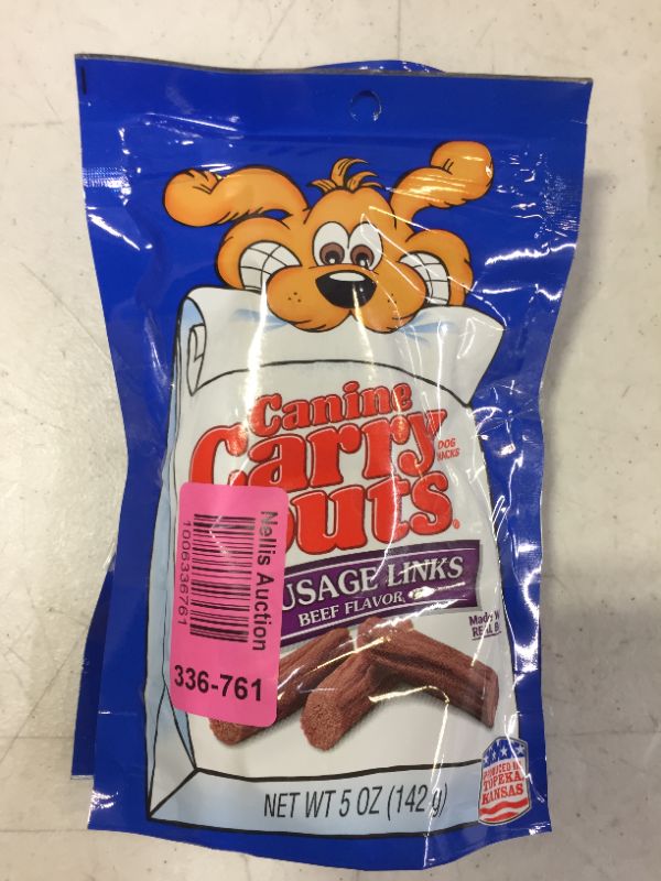 Photo 1 of 2 Canine Carry Outs Sausage Links Beef Flavor Dog Snacks, 5 Ounce Bag BB 02/17/2022
