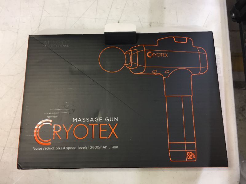Photo 4 of Cryotex Massage Gun – Back & Neck Deep Tissue Handheld Percussion Massager – Six Different Heads for Different Muscle Groups - 30 Speed Levels