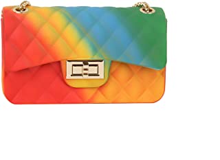 Photo 1 of Jelly Purse for Women Rainbow Quilted Crossbody Evening Shoulder bag by Soulfina