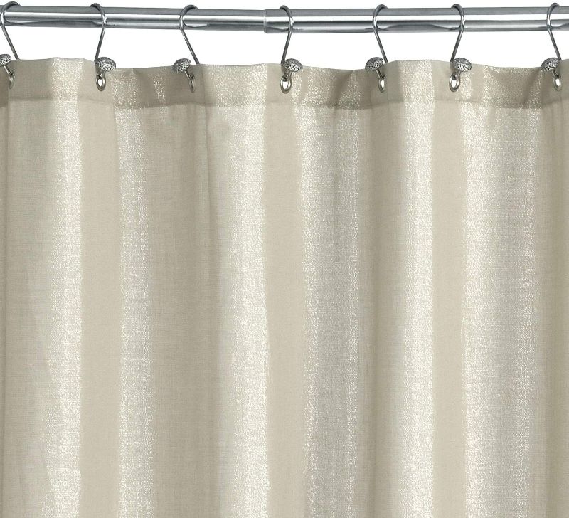 Photo 1 of ALYVIA SPRING Glitter Fabric Shower Curtain with Sparkles for Bathroom - 71x72, Linen

