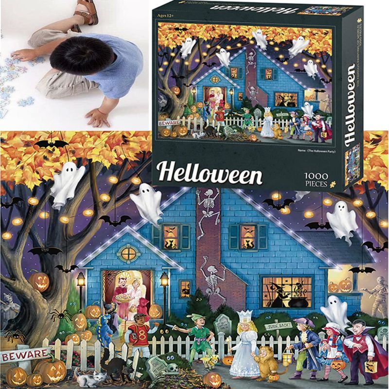 Photo 1 of Halloween Puzzles 1000 Pieces, Horror Games Jigsaw Puzzle for Adults, Halloween Decoration for Family Party Holiday, Jigsaw Puzzle for Adults and Kids Family Game Holiday Toys Gift
