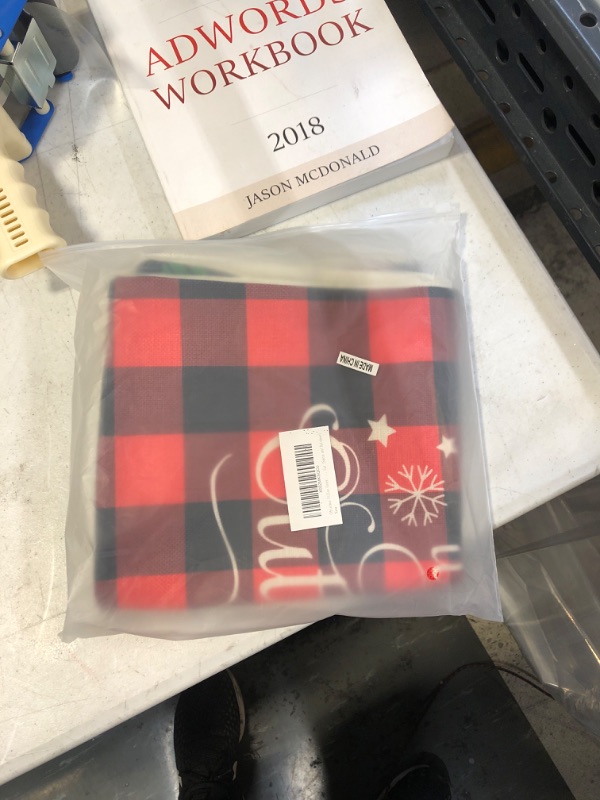 Photo 1 of BININBOX Christmas Pillow Covers 4 Set 18x18 Inches Linen Christmas Decoration Throw Pillow Covers Red Buffalo Plaid Red Truck Green Plaid Santa Deer Cushion Pillowcase
