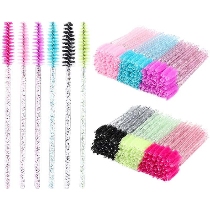 Photo 1 of 300 Disposable Mascara Wands Eyelash Brush Spoolies for Eye Lash Extension, Eyebrow and Makeup Crystal Tbestmax
