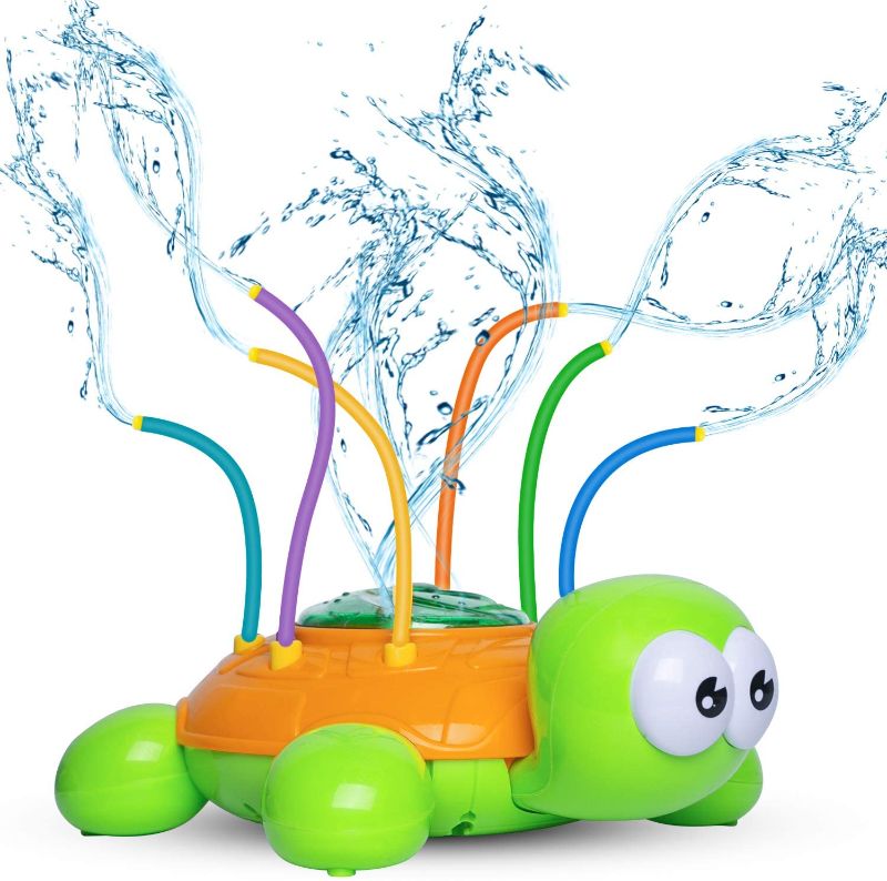 Photo 1 of Kids Sprinklers for Yard, Sprinkler Toy for Babies and Toddlers Outdoor Water Toys - Lifetime Replacement Guarantee - Backyard Sprinkler Toy with Wiggle Tubes, Attaches to Garden Hose (Turtle)
