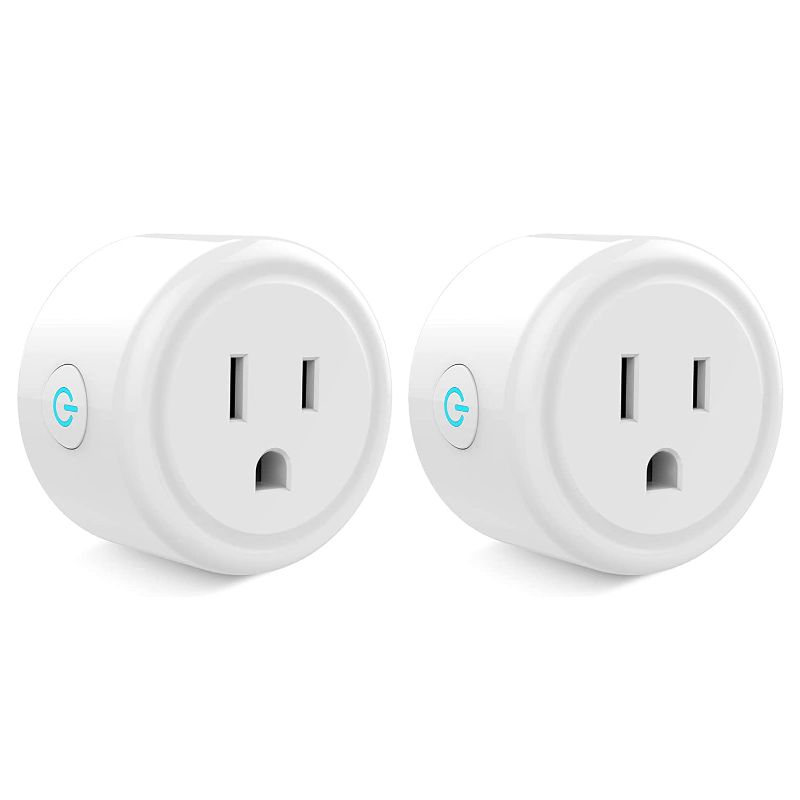 Photo 1 of Smart Mini Plug Compatible with Alexa and Google Home, WiFi Outlet Socket Remote Control with Timer Function, Only Supports 2.4GHz Network, No Hub Required, ETL FCC Listed (2 Pack), White
