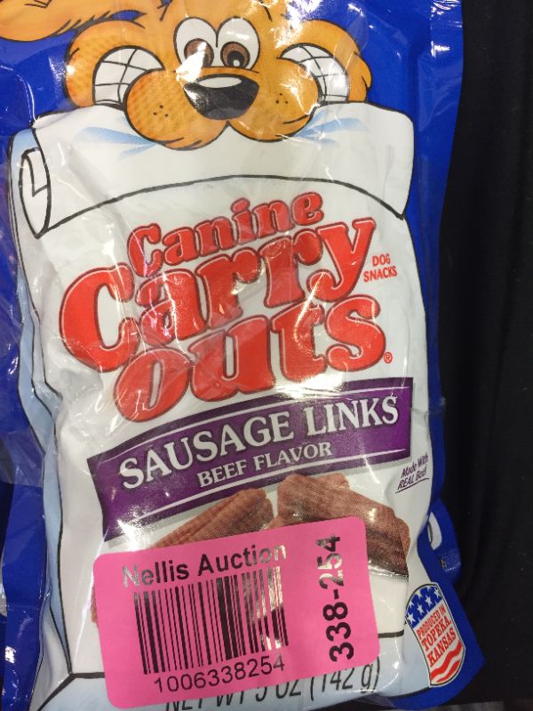 Photo 3 of 2 Canine Carry Outs Sausage Links Beef Flavor Dog Snacks, 5 Ounce Bag BB 02/17/2022
