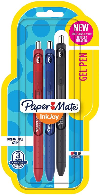 Photo 1 of Paper Mate InkJoy Gel Pens, Fine Point, Assorted, 3 Count - 2 pack 
