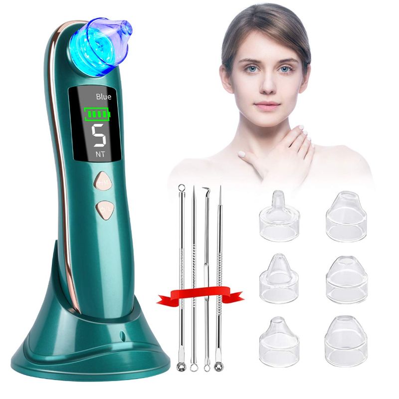 Photo 1 of CLEASO Blackhead Remover Pore Vacuum, Electric Facial Pore Cleaner Kit Strong Suction Rechargeable Acne Comedone Zit Pimple Extractor Sucker Tool with LCD Screen and Stand for Women Men (2021 Newest)
